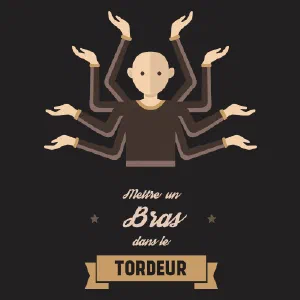 Mettre un bras dans le tordeur